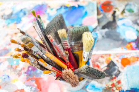Photo for Set of different paint brushes - Royalty Free Image