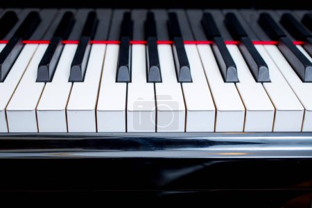 Photo for Piano keyboard background with selective focus - vintage filter - Royalty Free Image