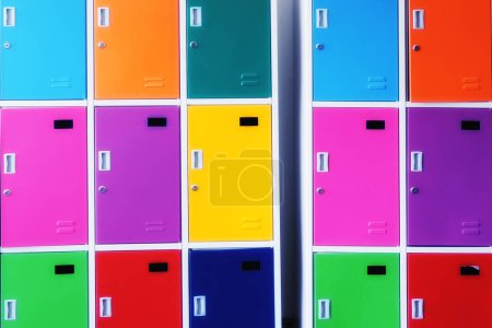 Photo for Colorful children cabinet lockers background - Royalty Free Image