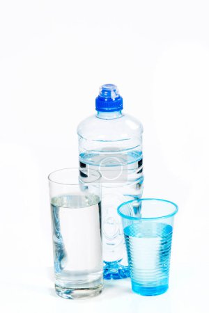 Photo for Water in a glass and bottle - Royalty Free Image