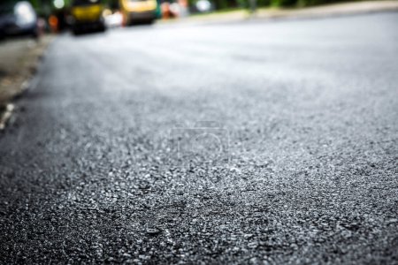 Photo for Freshly asphalt road texture - Royalty Free Image