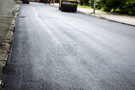 Foto de Textura de camino de asfalto fresco - Imagen libre de derechos