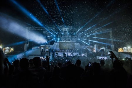 Photo for Music stage with lasers and lighting - Royalty Free Image