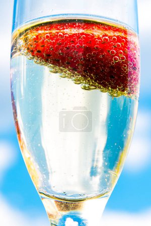 Photo for Champagne with red strawberry - Royalty Free Image