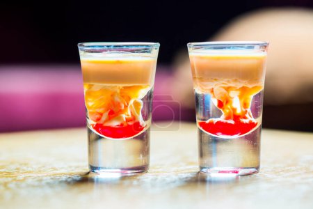 Photo for Monkey brain cocktail in a shot glasses - Royalty Free Image