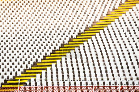 Photo for White chairs at the stadium stand - Royalty Free Image