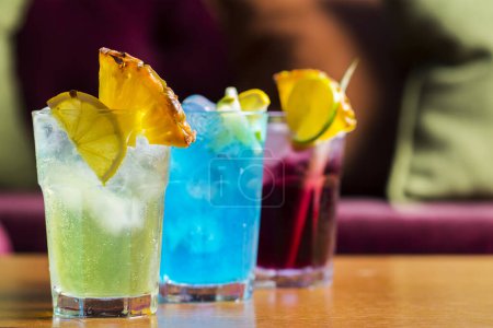 Photo for Set of colorful cocktails in bar - Royalty Free Image