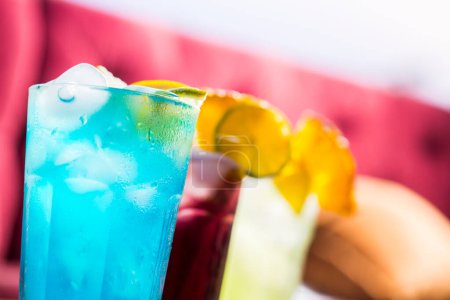 Photo for Set of colorful cocktails in bar - Royalty Free Image