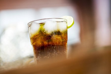 Photo for Cola drink with ice and lime - Royalty Free Image