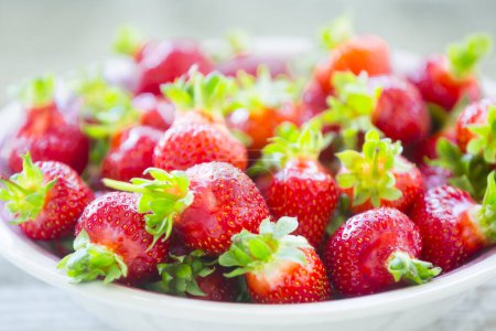 Photo for Red fresh organic delicious strawberries - Royalty Free Image