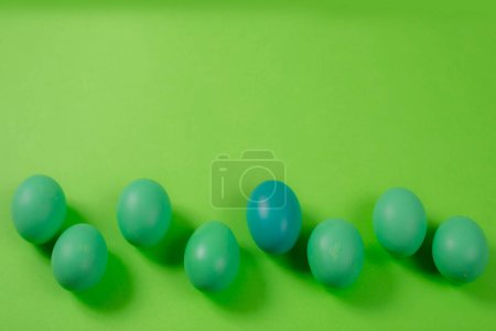 Photo for Green easter eggs on background - Royalty Free Image