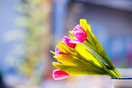 Téléchargez les photos : Beau bouquet de fleurs de tulipe rose - en image libre de droit