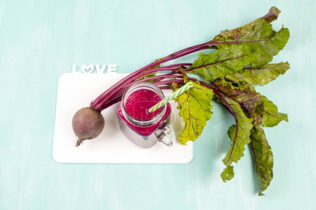 Photo for Glass of beet juice with vegetables - Royalty Free Image