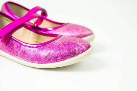 Photo for Pink shoes for girls on white - Royalty Free Image