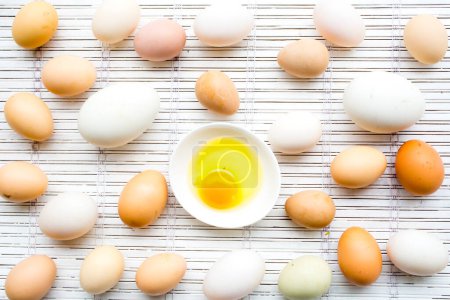 Téléchargez les photos : Différents types d'œufs frais - en image libre de droit