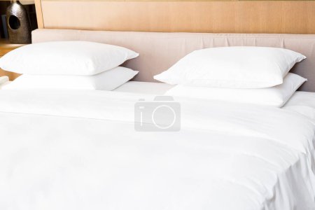 Photo for White pillows on a bed - Royalty Free Image
