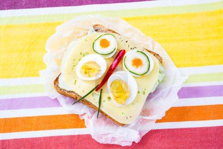 Photo for Healthy and fun food for kids, butterfly sandwich - Royalty Free Image