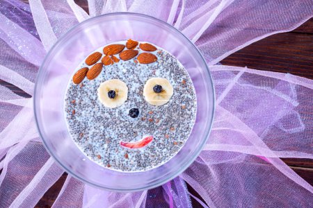 Photo for Healthy and fun food for kids, chia pudding - Royalty Free Image