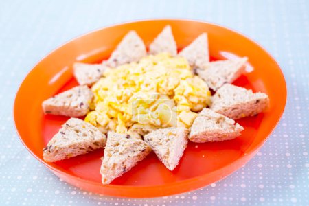 Photo for Tasty dish on plate for children on table - Royalty Free Image