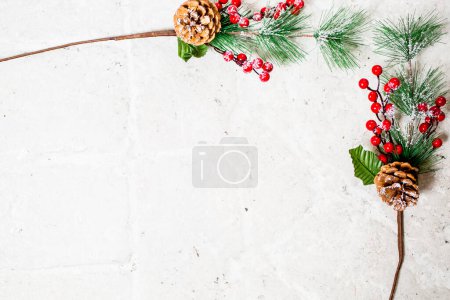 Photo for Christmas decoration on corner of white background - Royalty Free Image
