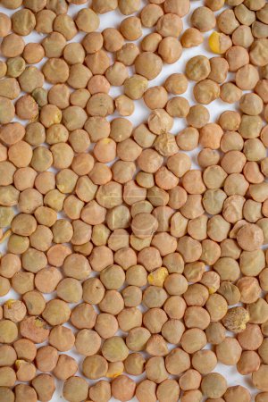 Foto de Lentejas marrones. Cereales de lentejas en una pila - Imagen libre de derechos