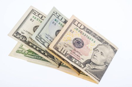 Foto de Dólares americanos sobre fondo blanco - Imagen libre de derechos