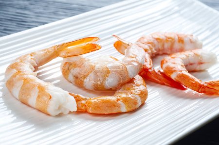 Photo for Cooked unshelled tiger shrimps - Royalty Free Image