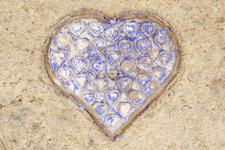 Photo for Heart in the mud for background - Royalty Free Image