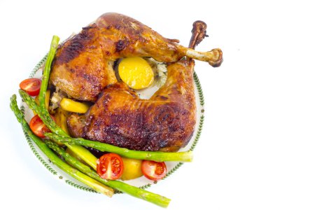 Photo for Grilled turkey legs with vegetables - Royalty Free Image