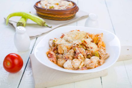 Photo for Gnocchi with zucchini and meat - Royalty Free Image