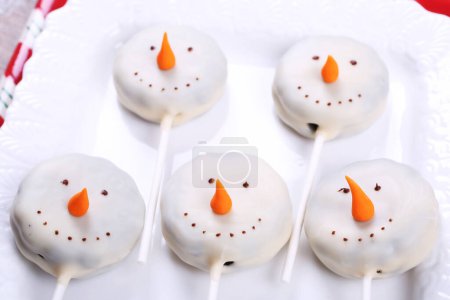 Photo for Snowman cake pops set - Royalty Free Image