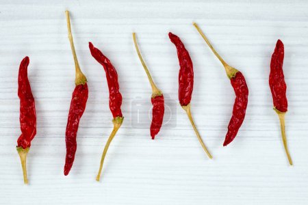 Photo for Dry cayenne peppers isolated on white background - Royalty Free Image