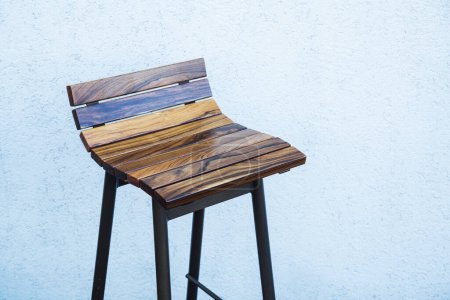 Photo for Barstool with wooden seated - Royalty Free Image