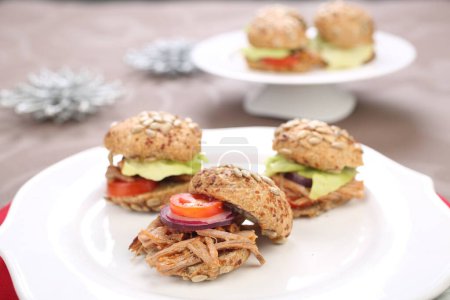 Photo for Integral burgers with tuna and vegetables - Royalty Free Image