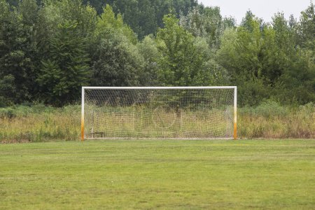 Photo for Soccer field grass Goal at the stadium Soccer field - Royalty Free Image