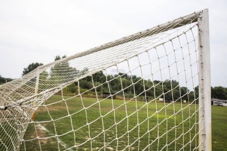 Photo for Soccer field grass Goal at the stadium Soccer field - Royalty Free Image