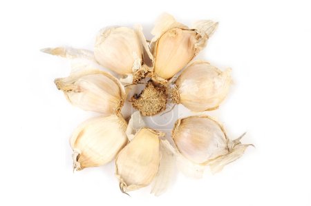 Photo for Heads of garlic. Isolated on a white background. - Royalty Free Image