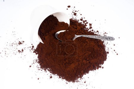 Photo for Coffee powder on the white background - Royalty Free Image