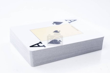 Photo for New unpacked playing cards. Isolated on a white background. - Royalty Free Image