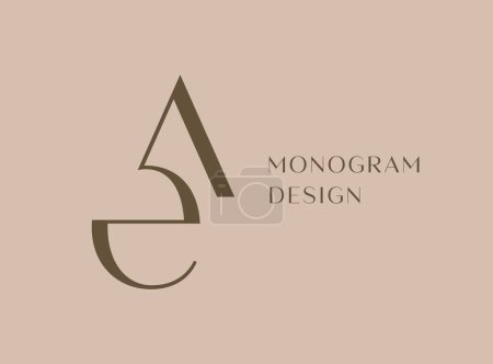 AE or EA letter logo icon design. Classic style luxury initials monogram.