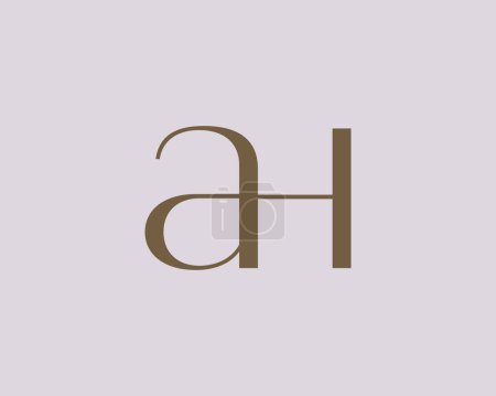 Diseño del icono del logotipo de la letra AH. Estilo clásico de lujo iniciales monograma.