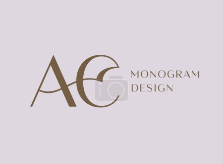 AC Buchstabe Logo Icon Design. Monogramm im klassischen Stil mit Luxusinitialen.