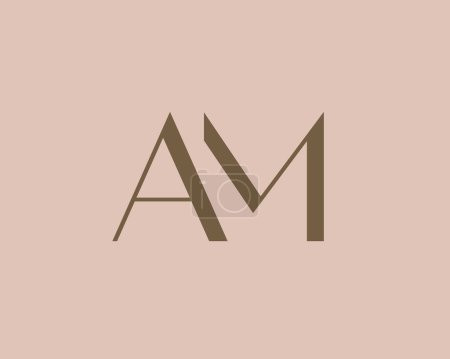 Icône logo lettre AM design. Style classique initiales de luxe monogramme.