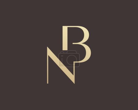 Modèle d'icône de logo BN ou NB lettre. Style classique initiales de luxe monogramme.