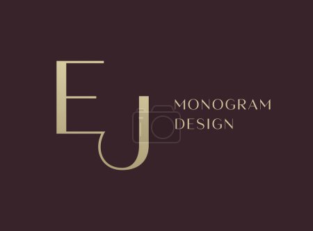 EJ letter logo icon design. Classic style luxury initials monogram.