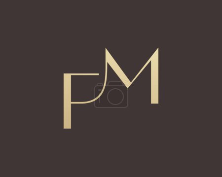 FM oder MF Buchstaben Logo Icon Design. Monogramm im klassischen Stil mit Luxusinitialen.
