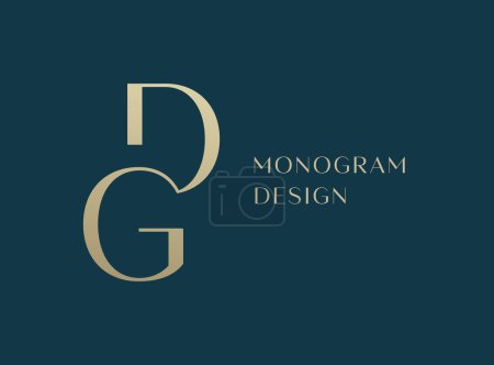 Logo-Design der GD oder GD-Buchstaben. Monogramm im klassischen Stil mit Luxusinitialen.