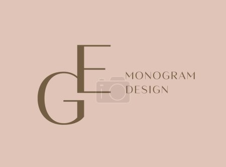 GE or EG letter logo icon design. Classic style luxury initials monogram.