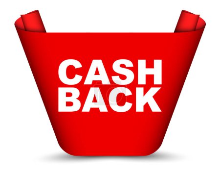 Téléchargez les photos : Bannière vectorielle rouge cash back - en image libre de droit