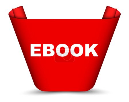 Téléchargez les photos : Bannière vectorielle rouge ebook - en image libre de droit